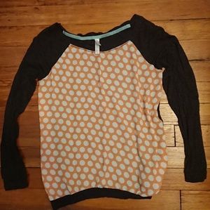 Pinka dn gray polka dot top